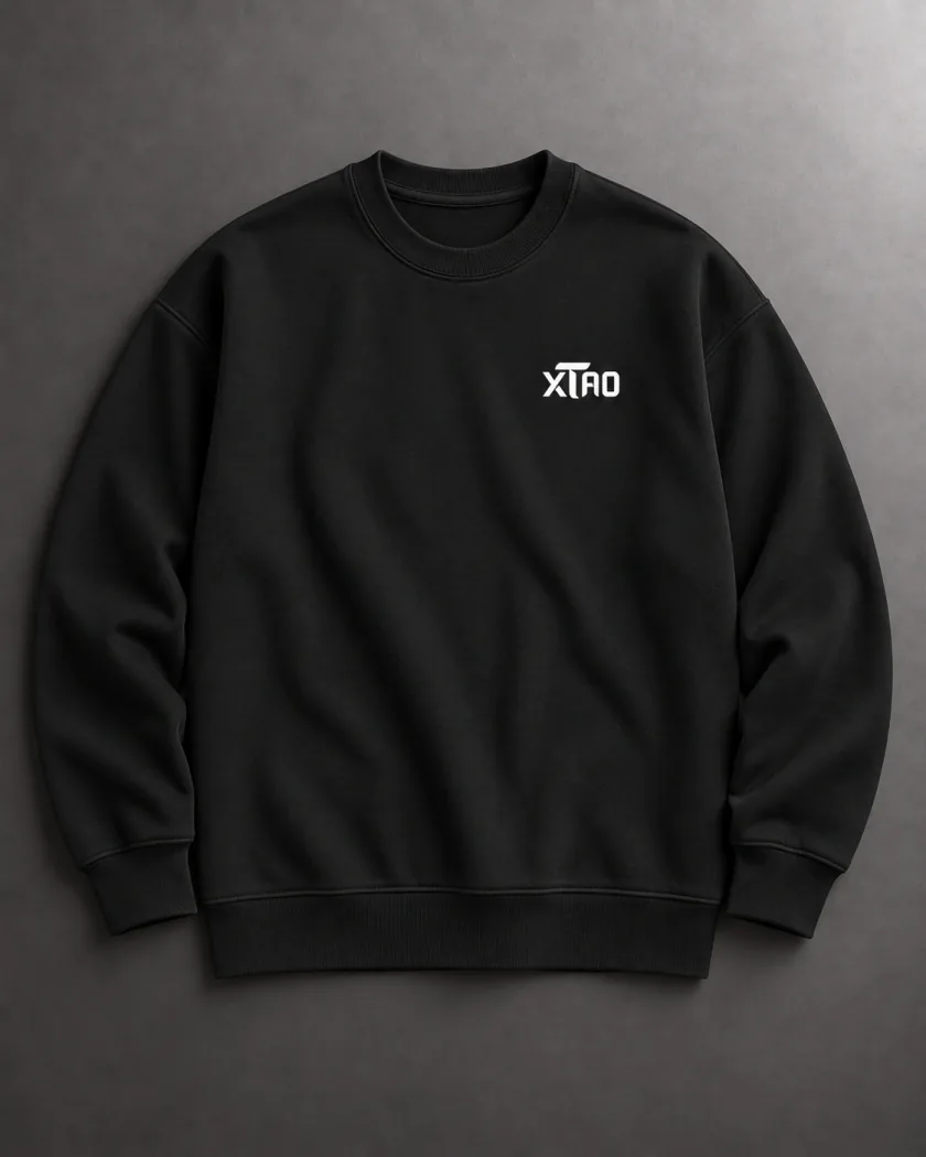 Black Crewneck, front view
