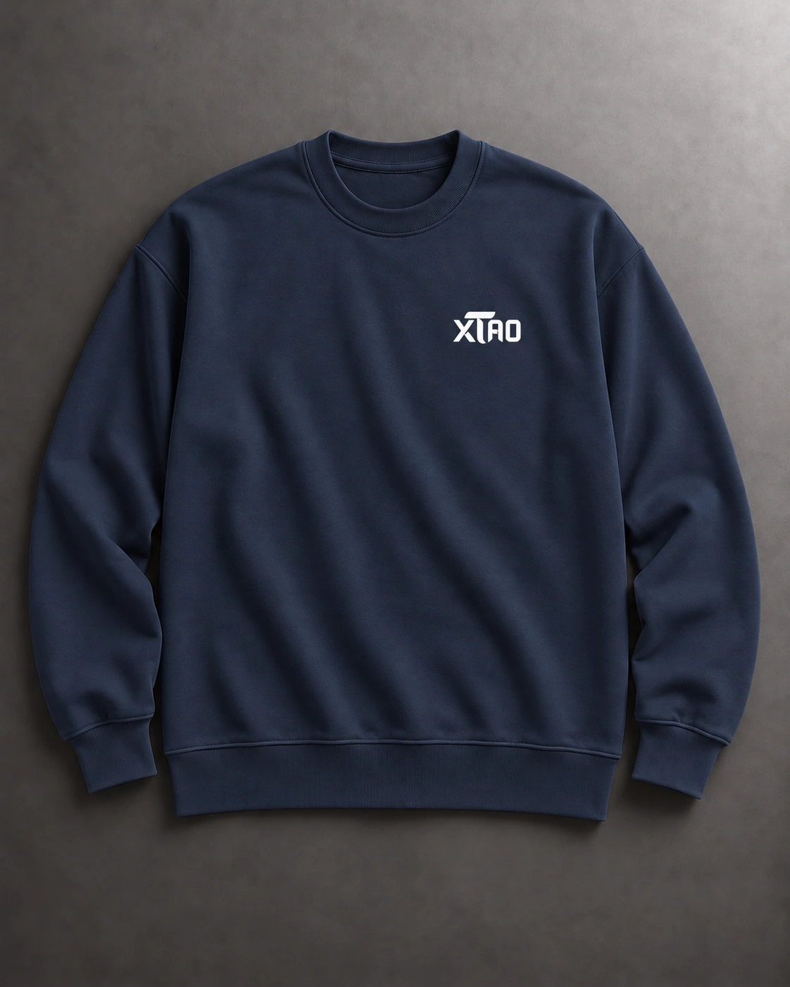 Navy Crewneck, front view